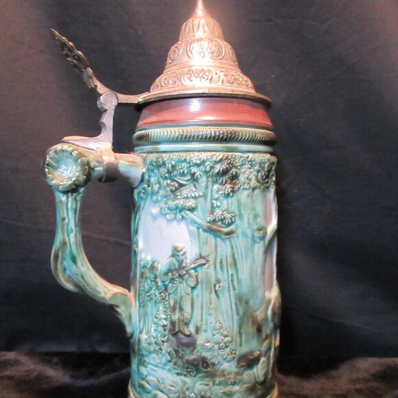 Wick Werke Other - *RARE* Vintage Wick Werke Embossed Hand Painted Deer Hunter Beer Stein